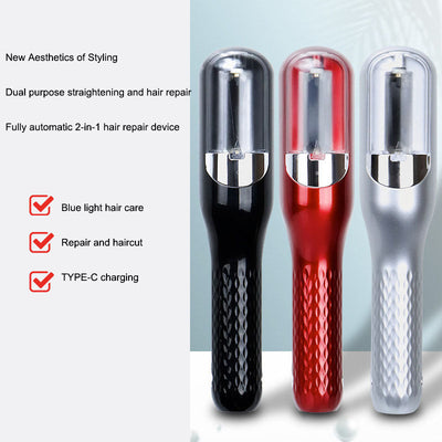 Fully automatic hair clipper, hair splitting and trimming device, multifunctional electric women's 2-in-1 trimming and cutting d - Korvel