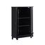 Black Bathroom Cabinet Triangle Corner Storage Cabinet with Adjustable Shelf Modern Style MDF Board - Korvel