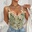 French floral retro vest with floral suspender - Korvel