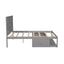 Full Size Platform Bed with Drawer on the Each Side and Shelf on the End of the Bed Gray - Korvel