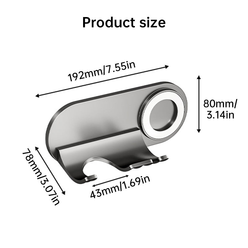 No - drill Magnetic Hair Dryer Wall Mount. Synthetic plastic, for Dyson/Leihen/Kexi. Colors: gray & white - Korvel