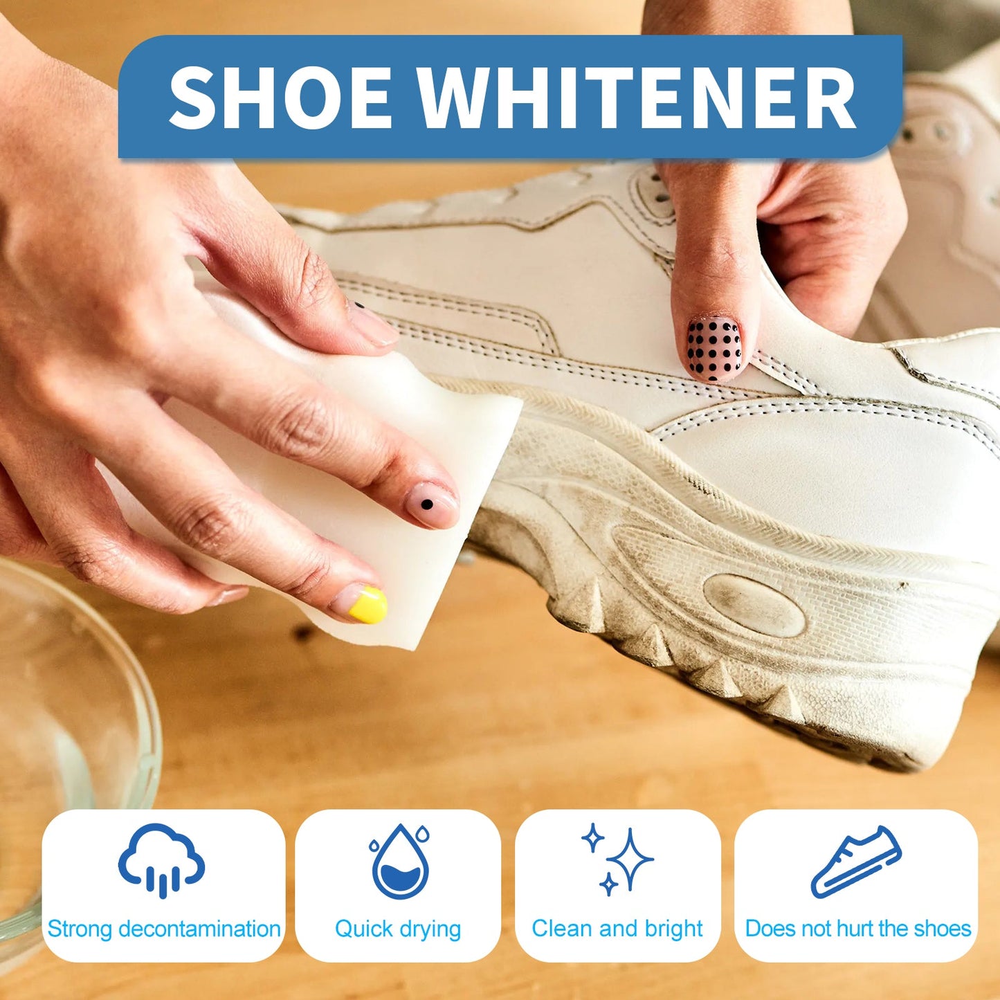 Shoe Brightening Cleaner, Remove Yellow Edge Decontamination Cleaning Whitening Small White Shoes Cleaning Shoeshine Agent - Korvel
