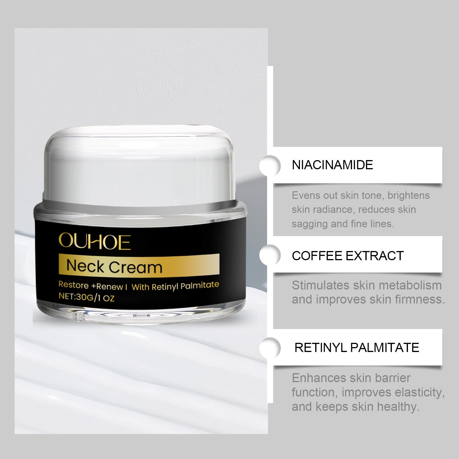 Neck Moisturizer Hydrating, Hydrating, Purifying And Firming Care For Neck Skin - Korvel
