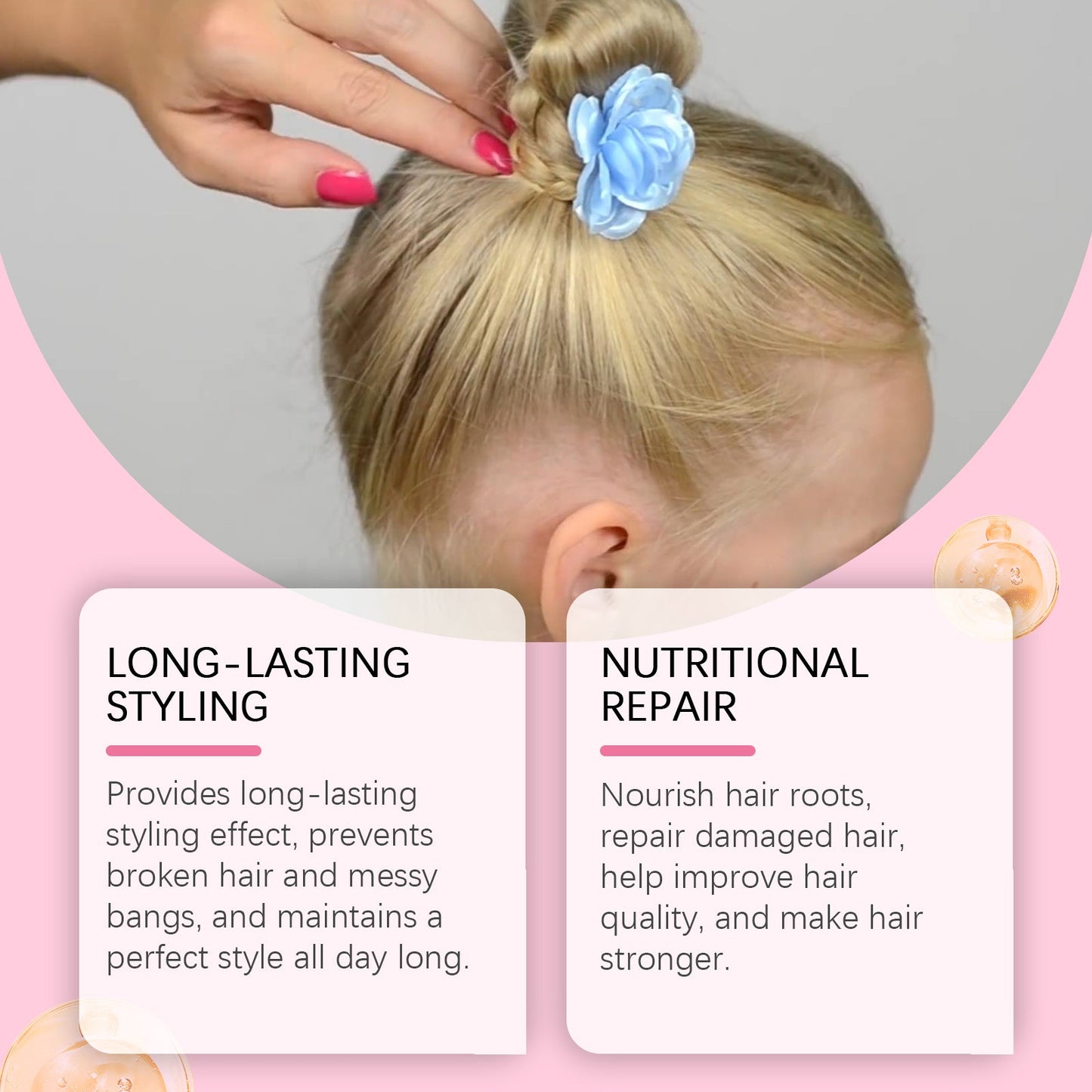 Children's Broken Hair Styling Brush Finish Broken Hair Bangs Styling Nourishing Shine Hair Styling Cream - Korvel