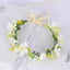 Girl's flower wreath headpiece handmade simulation flower hair accessory wedding festival Hanfu headpiece flower wreath - Korvel