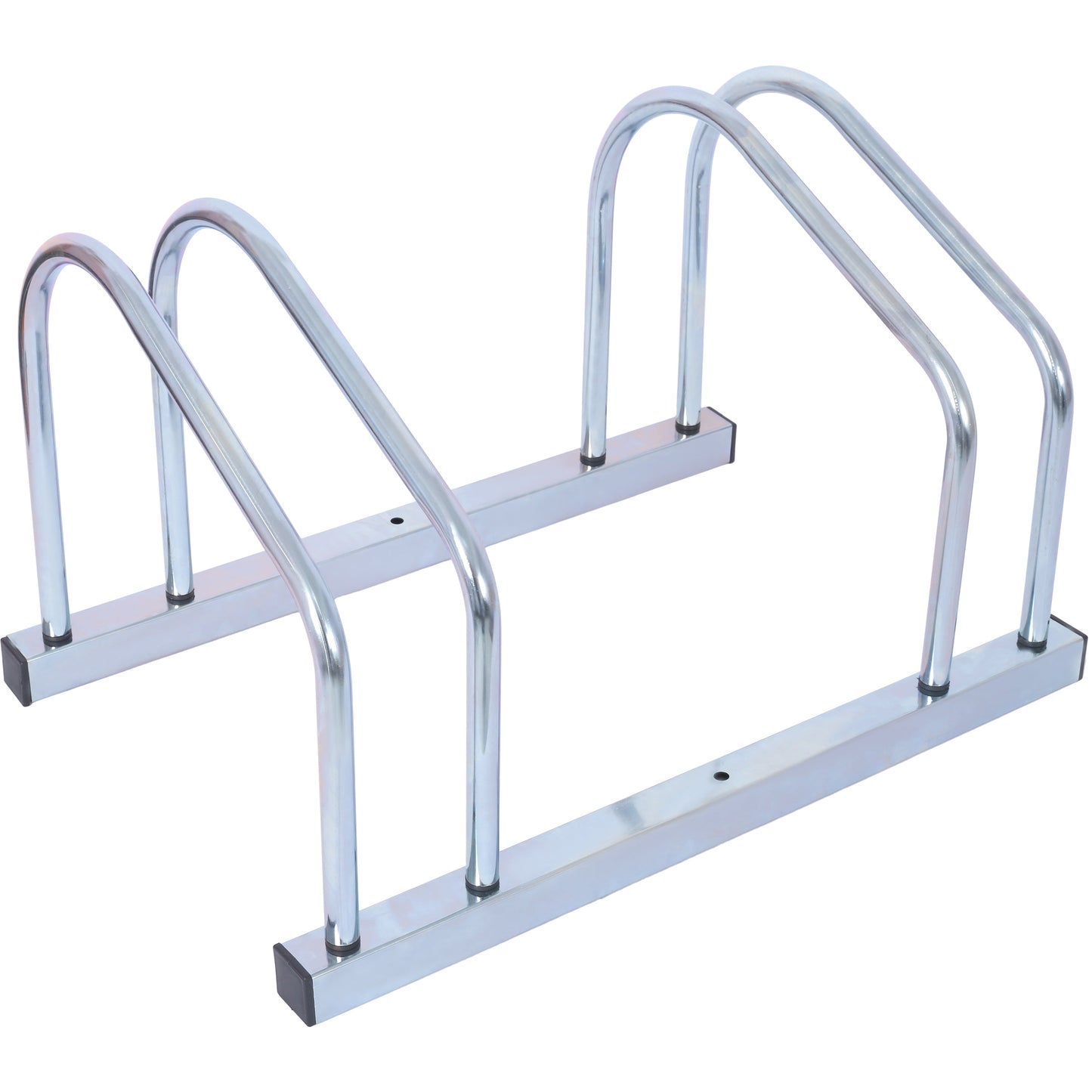 2 bicycle ground bike parking racks 22-28 inch wheel supports, maximum tire width 2.15 inches, galvanized - Korvel