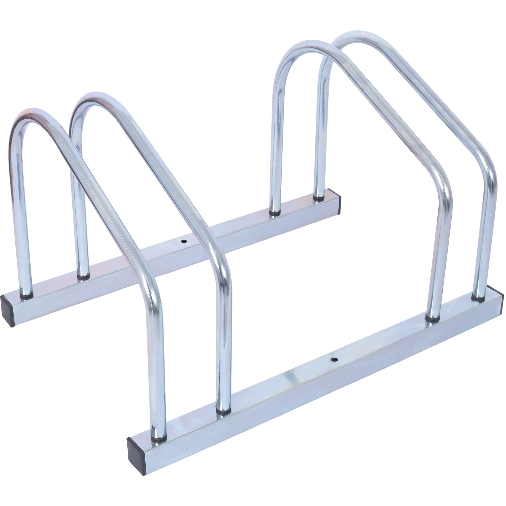 2 bicycle ground bike parking racks 22-28 inch wheel supports, maximum tire width 2.15 inches, galvanized - Korvel