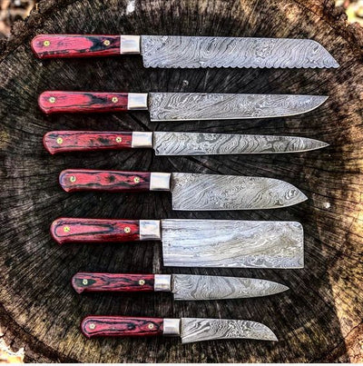 Premium Full Tang Damascus Steel Kitchen Knife Collection - Korvel