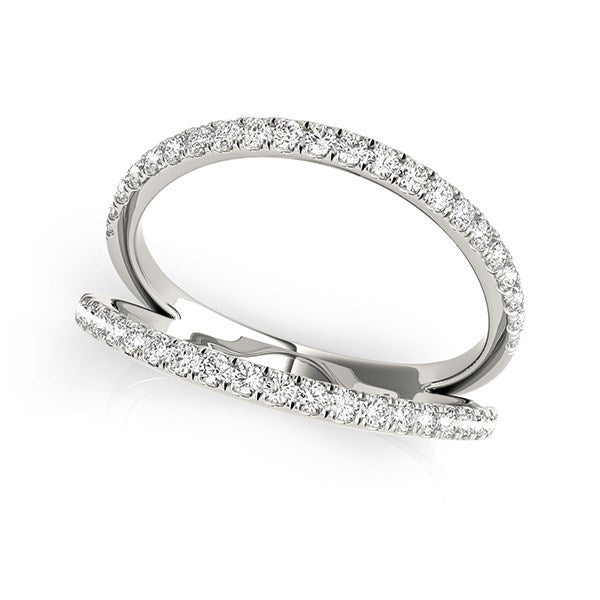 Anillo de Compromiso de Banda Dividida de Diamante en Oro Blanco de 14k