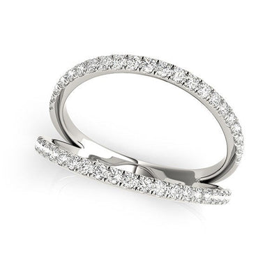 14k White Gold Diamond Split Band Engagement Ring