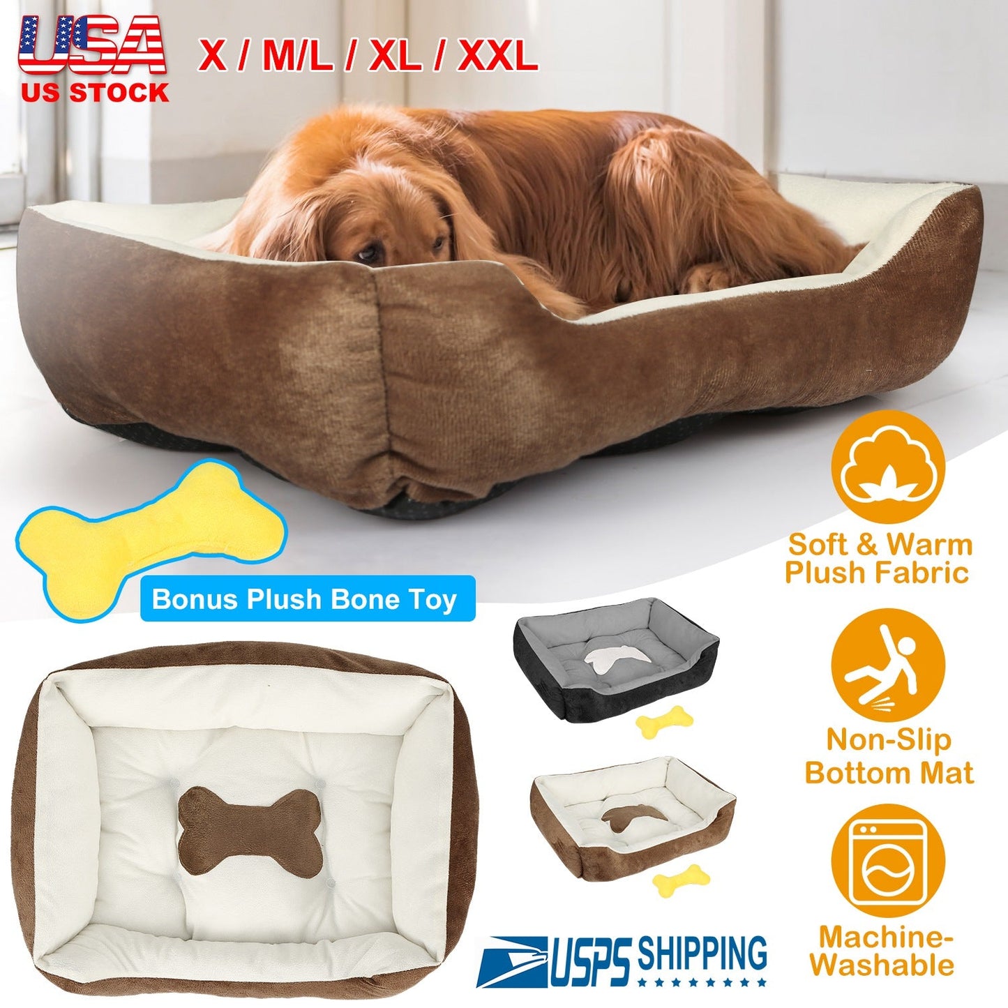Cama Perro Cojín Acogedora para Mascotas Pequeñas y Medianas