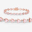 Bracelet en or rose 14K avec morganite véritable de 7,56 carats et diamants blancs