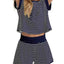 Striped Chic Plus Size Top & Shorts Set