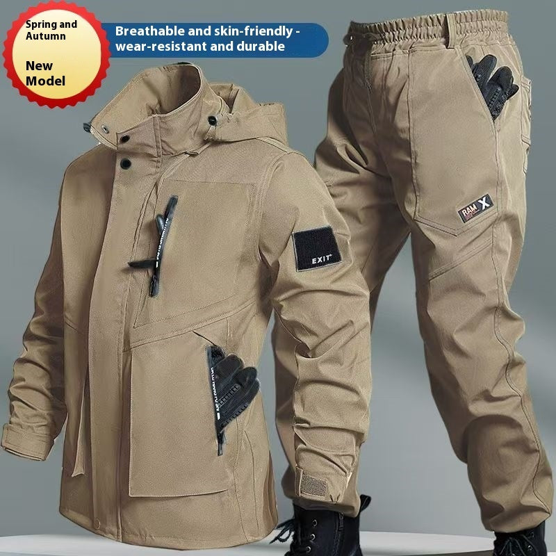 Fleece-Lined Waterproof Jacket Suit for Autumn & Winter