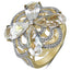 14K Yellow Gold Plated Crystal Quartz & Diamond Ring