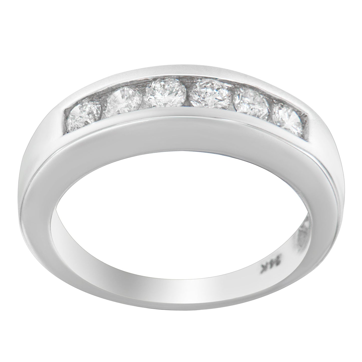 Bague en or blanc 14K avec diamants en channel - 3/4ct TDW