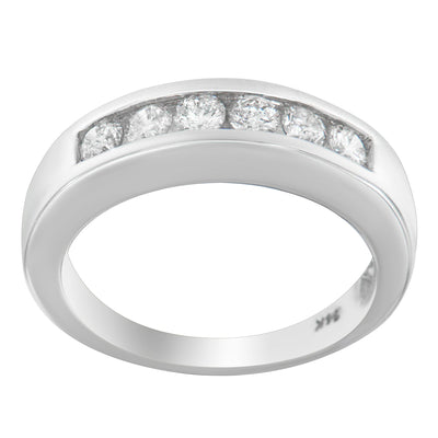 Bague en or blanc 14K avec diamants en channel - 3/4ct TDW