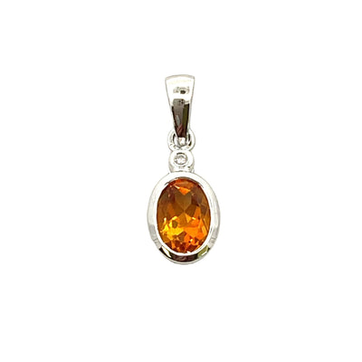 .69ct Citrine Diamond Pendant in 10KT White Gold