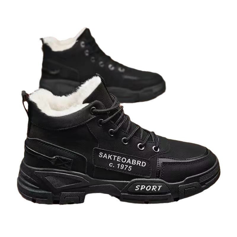 Bottes Martin : Bottes de neige imperméables doublées en polaire pour hommes
