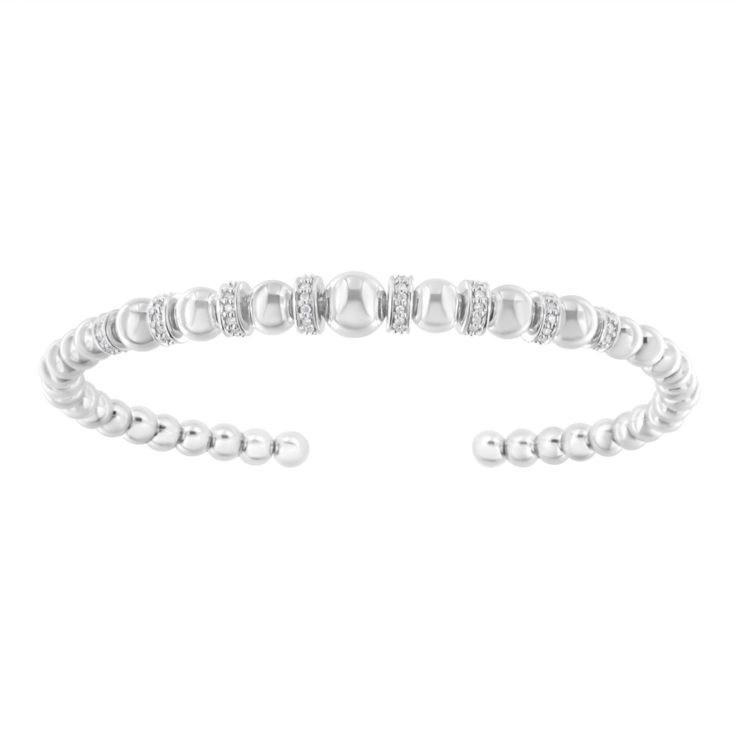 Pulsera de Brazalete Cuff de Diamante de Plata Esterlina .925