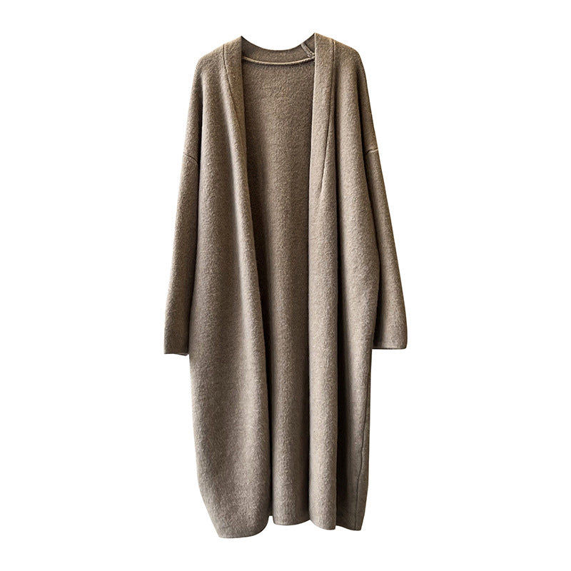 Cardigan en tricot à manches longues unies pour femmes