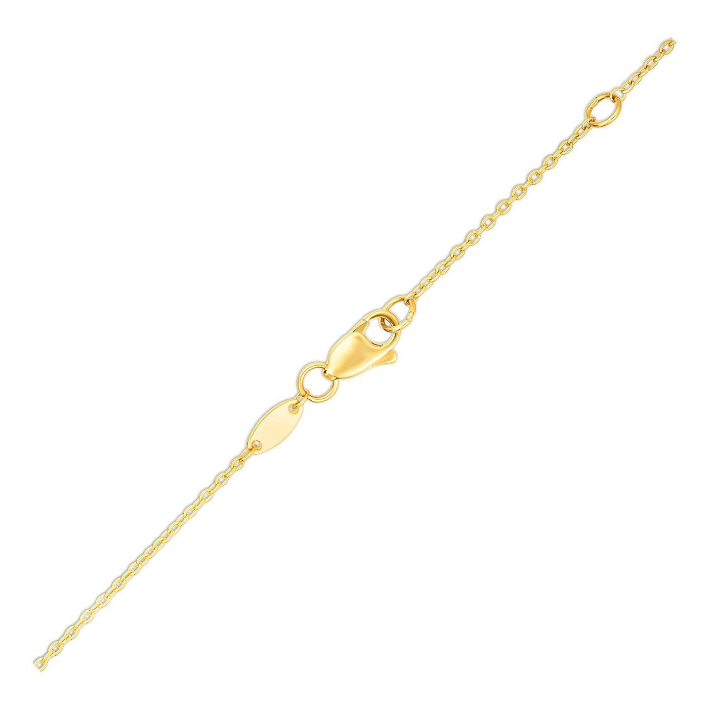 Collier en chaîne en or jaune 14 carats avec pendentif flèche horizontal