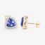 Boucles d'oreilles en tanzanite véritable de 3,82 carats et diamants blancs en or 14K