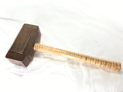 Premium Woodworking Mallet in Black Walnut and Tiger Maple