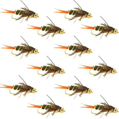 Premium Double Bead Twenty Incher Nymph Flies - 12 Pack Size 12 - Korvel