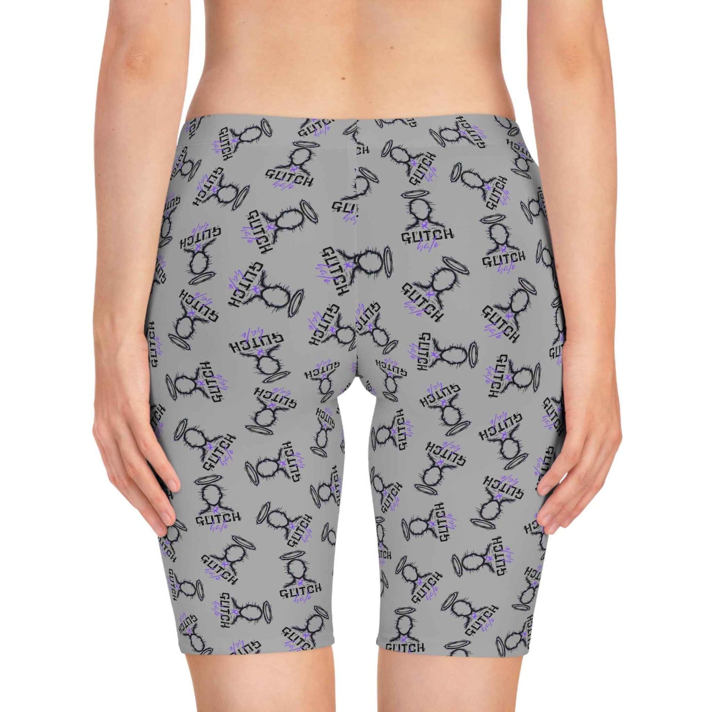 Glitch Pattern Women's Bike Shorts - Stylish Cycling Comfort