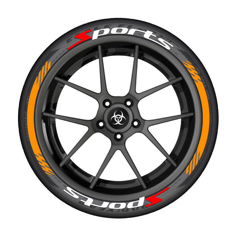 SPORTS series car tire letter sticker DIY sticker personalized modification sticker 3D three-dimensional all-in-ode tire sticker - Korvel