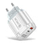 PD20W Mobile Fast Charging Charger 5V4A US, European, and British Standard Speed Matching Device PD+QC3.0 Travel Charging Head - Korvel