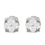 Pendientes de Stud de Diamante en Clúster de Plata Esterlina .925