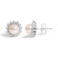 Pendientes de perlas y diamantes en halo de oro blanco de 10 quilates
