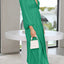 Elegant Lightweight Deep V-Neck Balloon Sleeve Maxi Dress