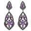 5.74 Carat Genuine Amethyst and Black Spinel Earrings