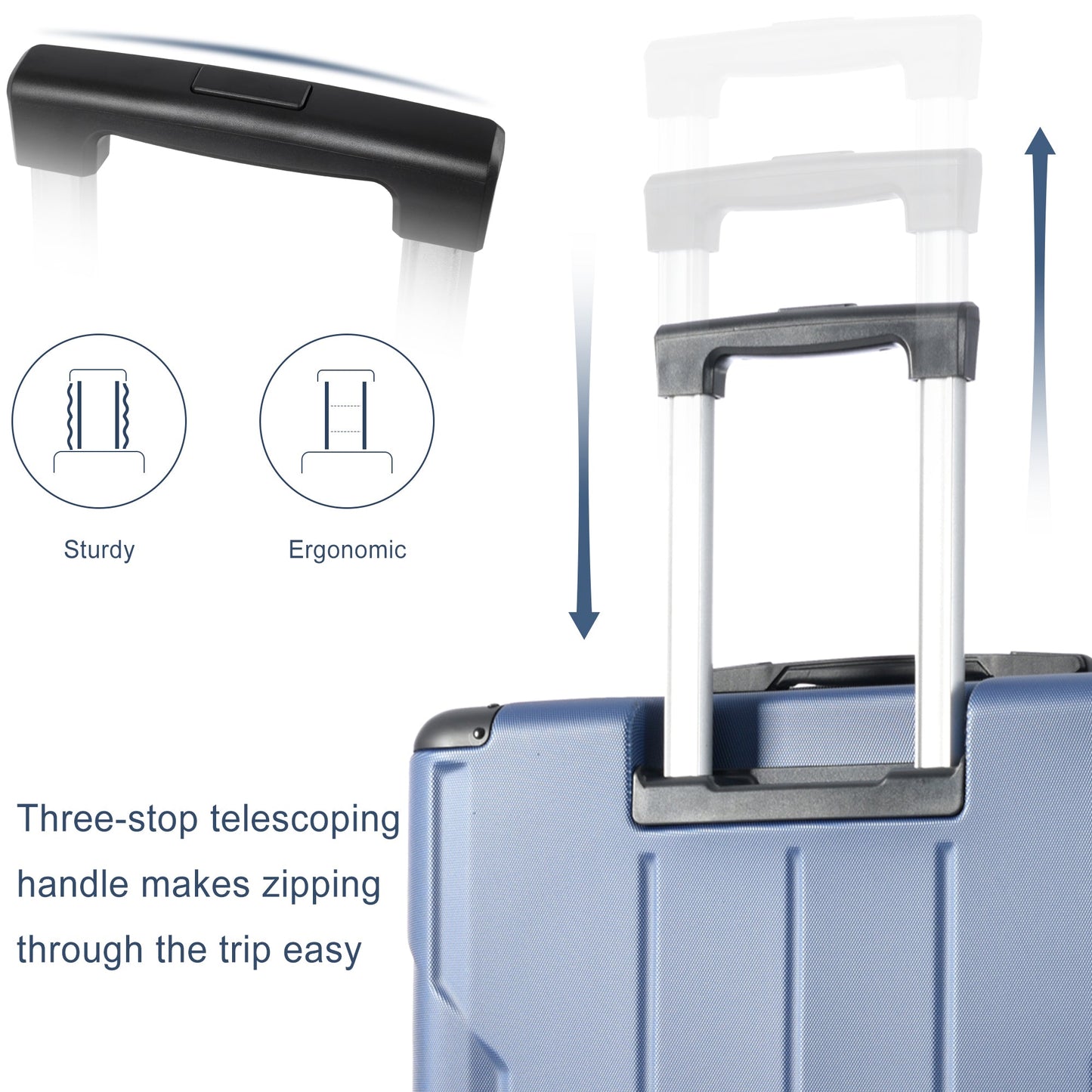 Valise à coque rigide légère premium de 20'' avec verrou TSA - Bleu
