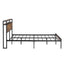 Queen Size Metal Platform Bed Frame with Wooden Headboard and Footboard with USB LINER - Korvel