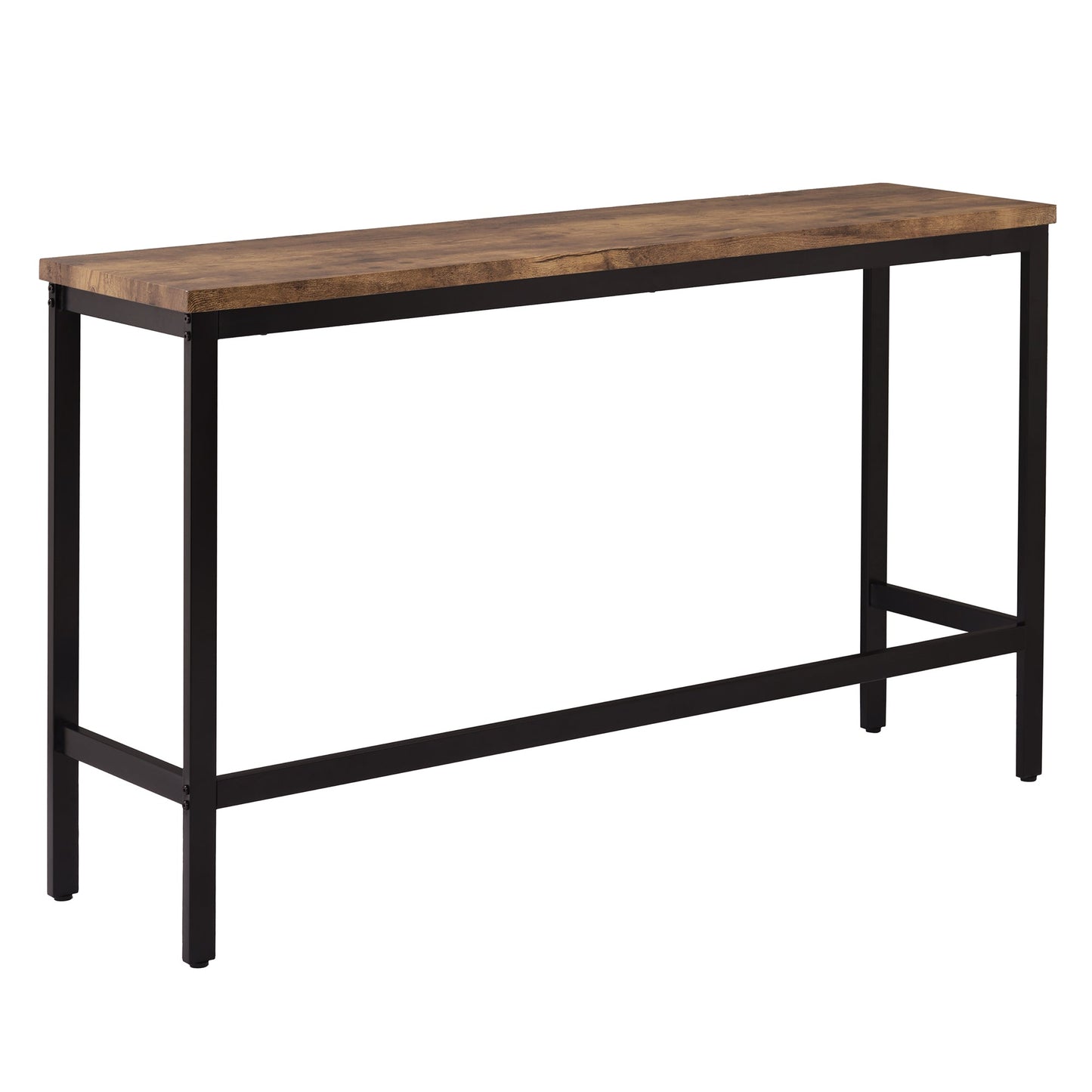 TOPMAX Counter Height Extra Long Dining Table Set with 3 Stools Pub Kitchen Set Side Table with Footrest Brown - Korvel
