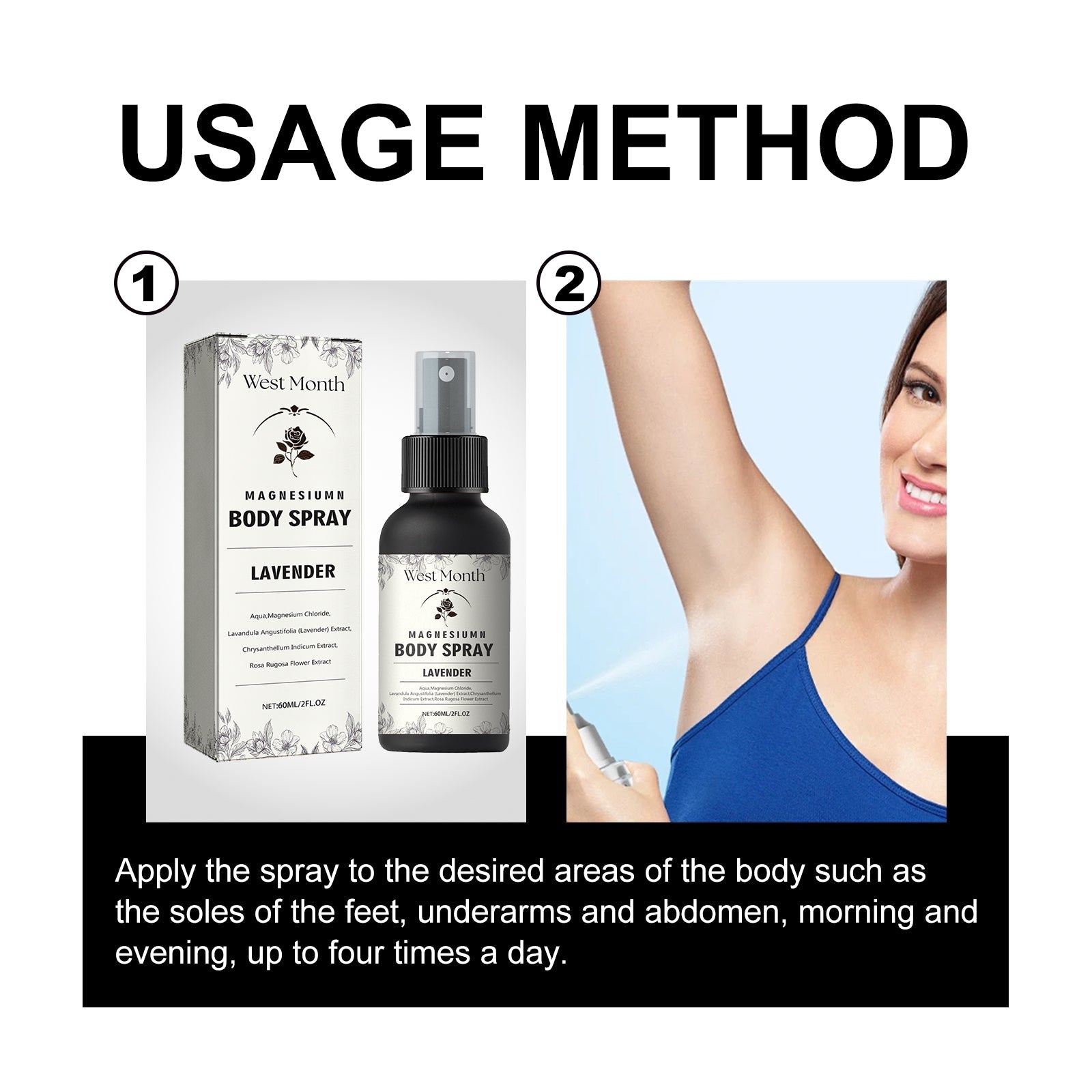 Magnesium Body Spray, Relieve Muscle Tension And Fatigue And Promote Body Relaxation Treatment Spray - Korvel