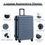 Luggage Sets New Model Expandable ABS+PC 3 Piece Sets with Spinner Wheels Lightweight TSA Lock (20/24/28), STEEL GRAY - Korvel