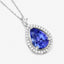 Colgante de Tanzanita y Diamante Blanco de 2.20 Quilates en Oro Blanco de 14K
