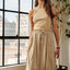 Vestido sin mangas con cordón y lavado para mujeres