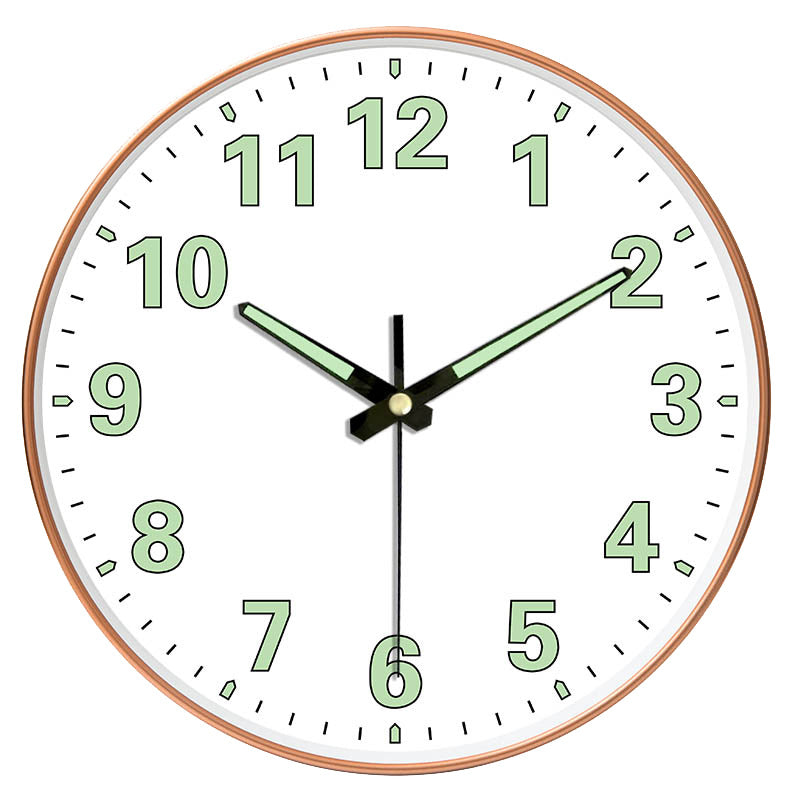 8-inch [20CM] creative living room clock, night light bedroom, simple and non perforated clock wall, clock watch wall - Korvel