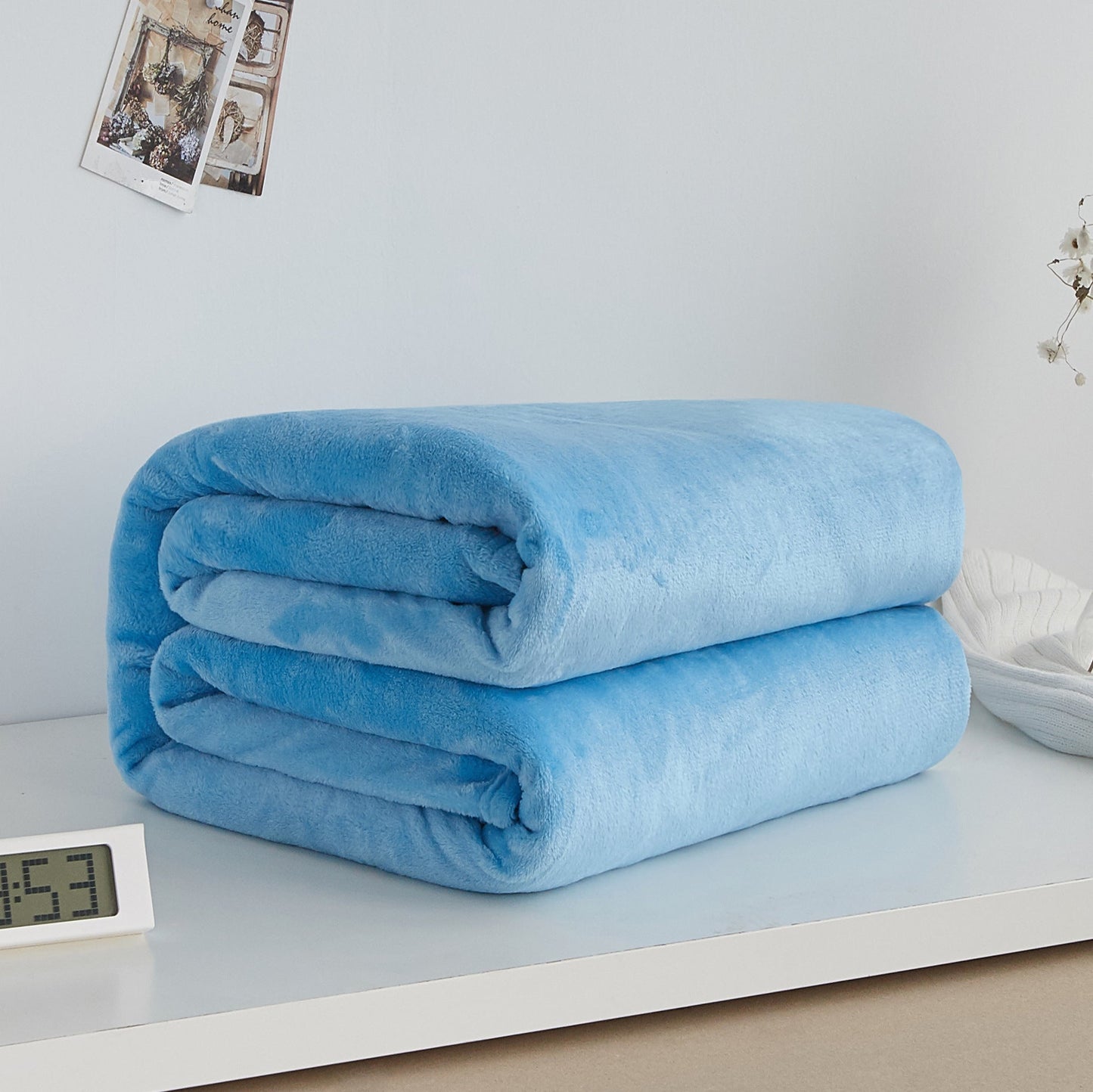 Thick blanket, solid color blanket, single-layer nap, coral fleece blanket, winter flannel blanket - Korvel