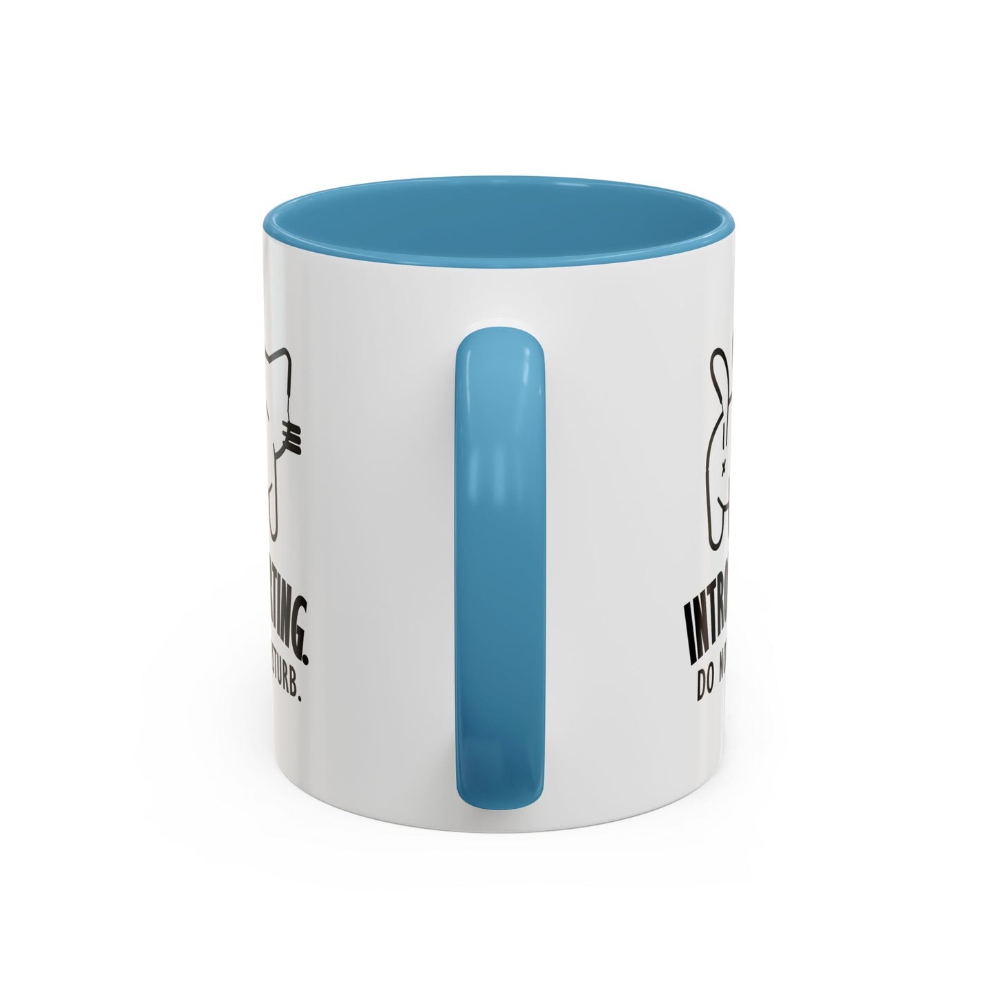 Introvertido. No molestar. Taza de café de gato en dos tonos