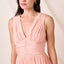 Robe midi sans manches à décolleté en V froncé élégante pour femmes
