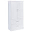 Tall Bathroom Storage Cabinet, Cabinet with Two Doors and Drawers, Adjustable Shelf, MDF Board, White - Korvel