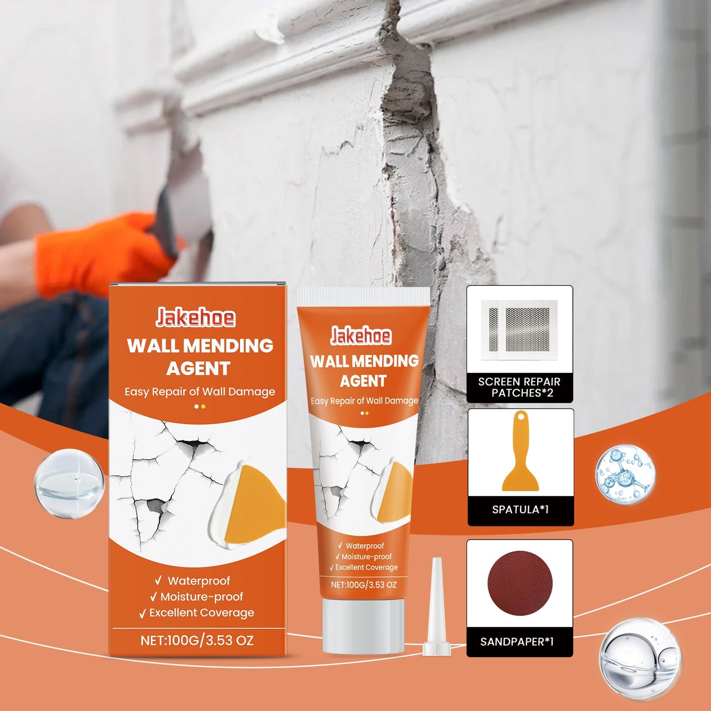 Wall Repair Kit Wall Hole Peeling Repair Wall Paste Cracked Nail Eye Wall Repair - Korvel