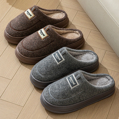 Men's Plus Size Cotton Slippers with Thickened Sole
